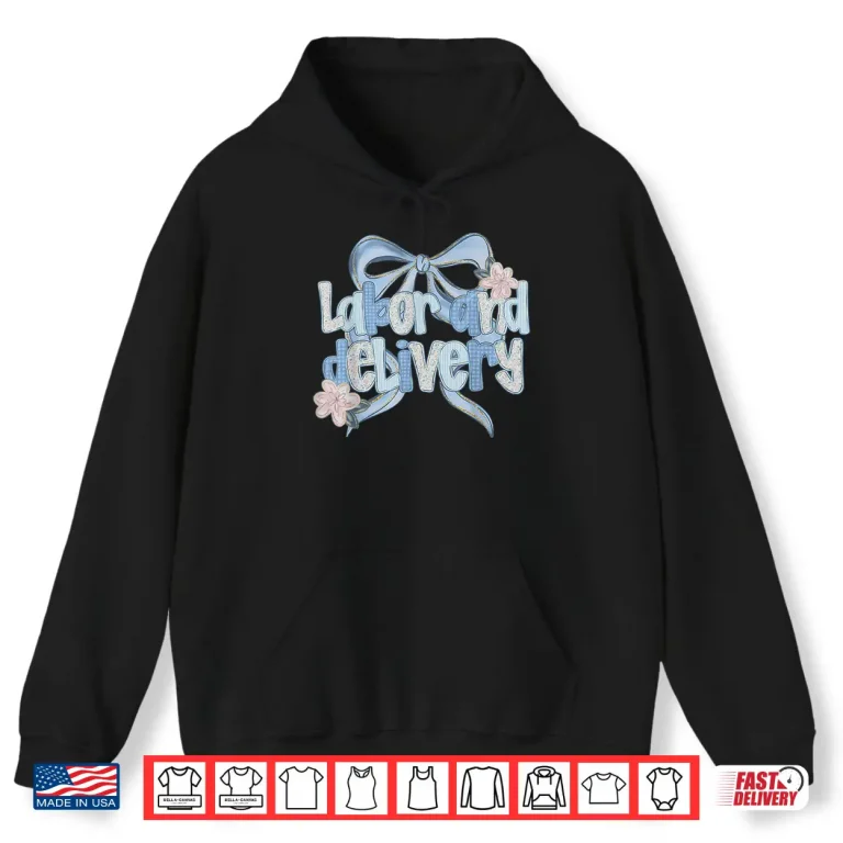 Hoodie Coquette Bow Labor And Delivery Flower Obstetric Nurse Ob Rn Shirt
