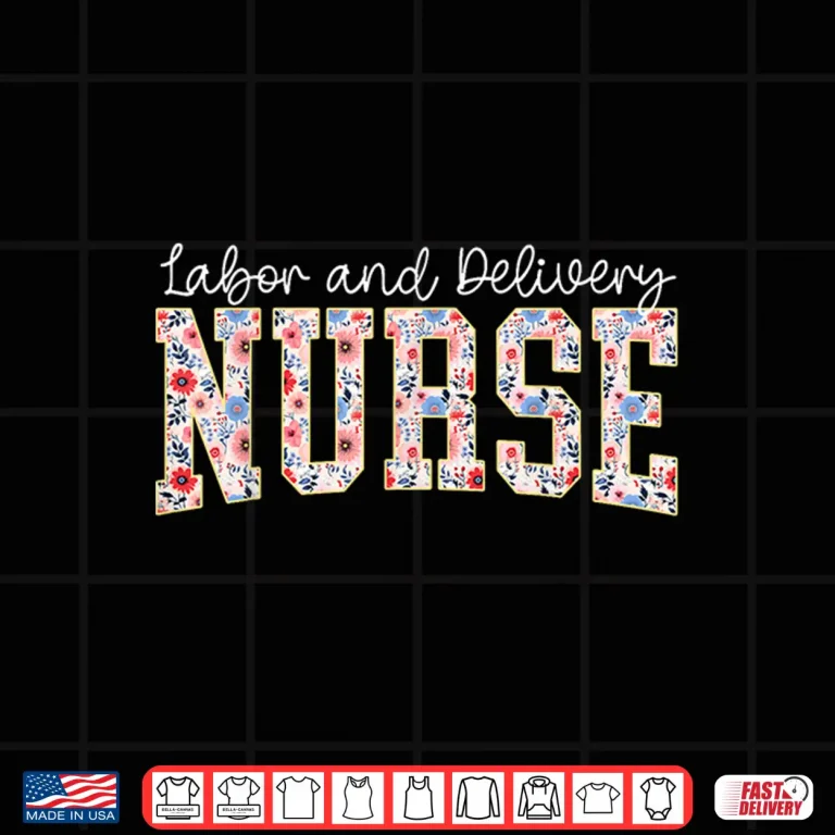 Design Cute Labor And Delivery Nurse Groovy LD Nurse Floral Shirt