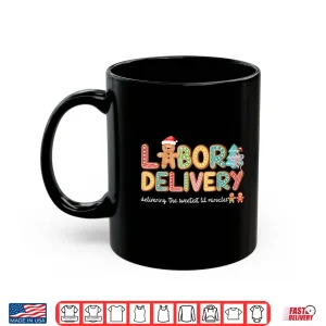 Mug Groovy Labor And Delivery Christmas LD Nurse Gingerbread Shirt