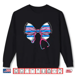 Sweatshirt Labor And Delivery Nurse Coquette Stethoscope Baby Blanket Shirt