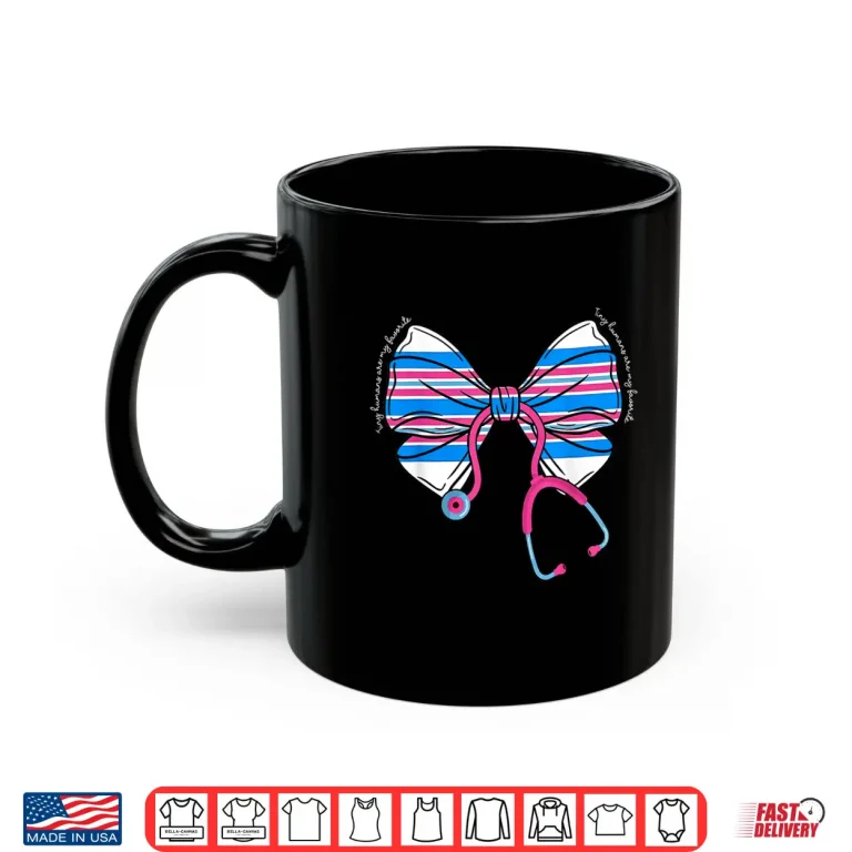 Mug Labor And Delivery Nurse Coquette Stethoscope Baby Blanket Shirt