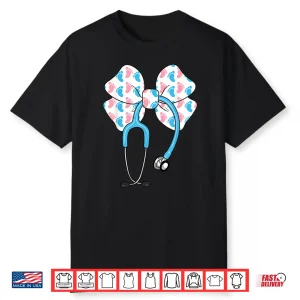Labor And Delivery Nurse Stethoscope Coquette Bow L&D Nurse Shirt