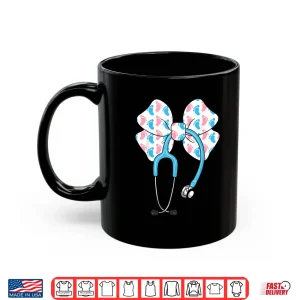 Mug Labor And Delivery Nurse Stethoscope Coquette Bow LD Nurse Shirt
