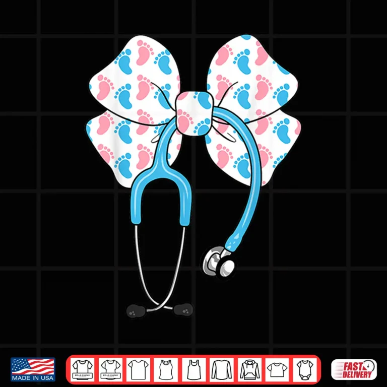 Design Labor And Delivery Nurse Stethoscope Coquette Bow LD Nurse Shirt