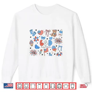 Sweatshirt Retro Labor And Delivery Nurse Bear 4Th Of July LD Nurse Shirt
