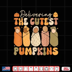 Design Delivering The Cutest Pumpkins Halloween L And D Nurse Fall Shirt