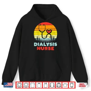 Dialysis Nurse Stethoscope Retro Nephrology Nursing Gift Shirt
