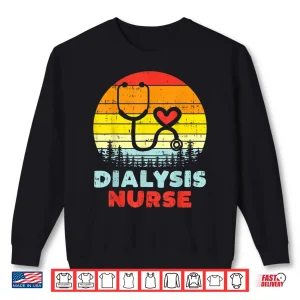 Sweatshirt Dialysis Nurse Stethoscope Retro Nephrology Nursing Gift Shirt