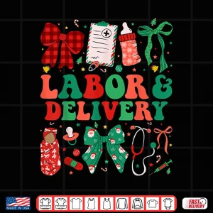 Design Labor And Delivery Nurse Christmas LD Nursing Xmas Shirt