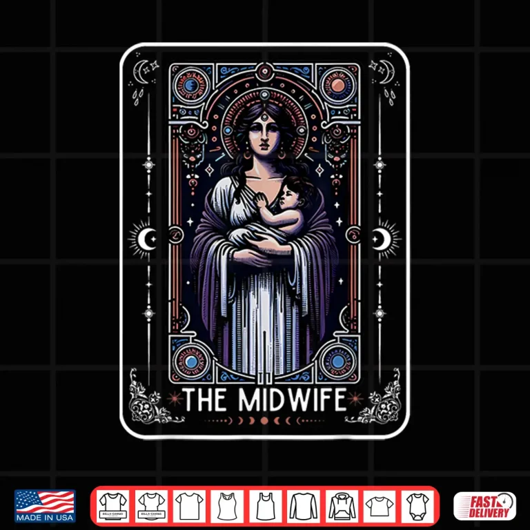 Design Midwife Tarot Card Witchy Doula LD Nurse Spooky Midwife Shirt