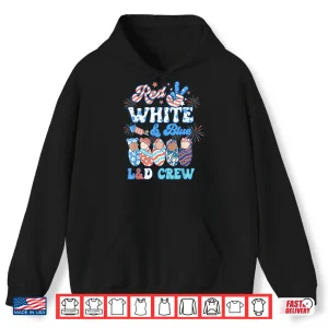Hoodie Red White Blue LD Crew Labor Delivery Nurse 4Th Of July Shirt