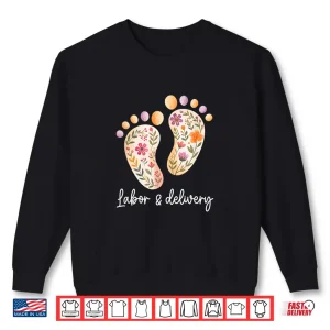 Sweatshirt Retro Floral Nursing Labor And Delivery Nurse LD Nurse Shirt
