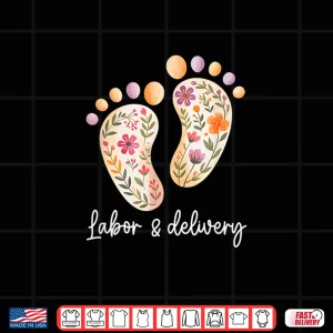 Design Retro Floral Nursing Labor And Delivery Nurse LD Nurse Shirt