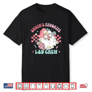 Retro Pink Christmas Santa’S Favorite Labor & Delivery Nurse Shirt