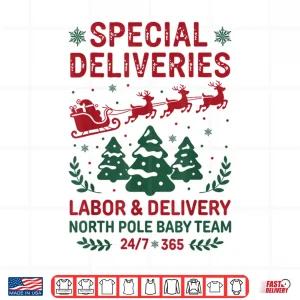 Design Special Deliveries Labor And Delivery Baby Nurse Christmas Shirt