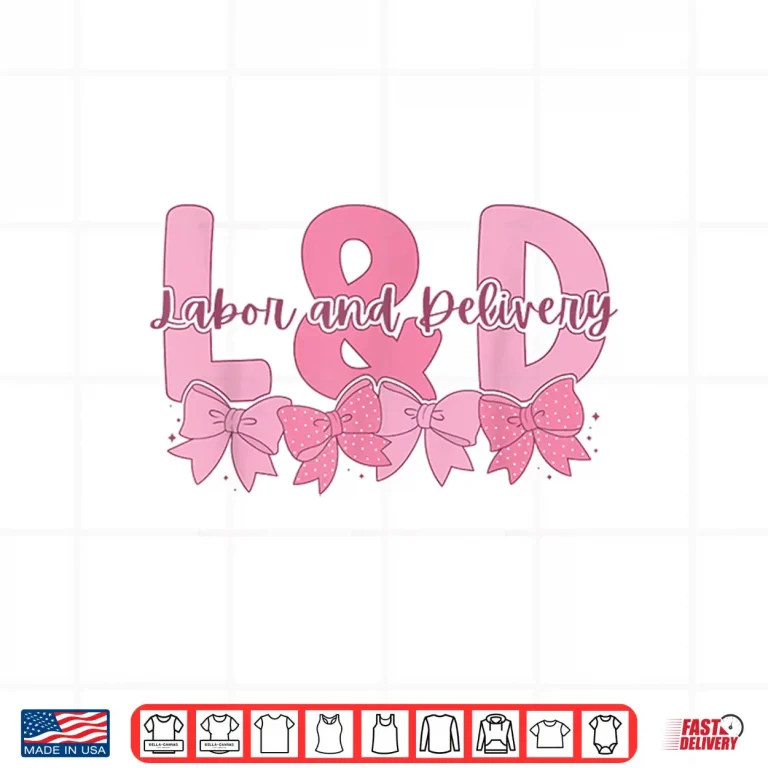 Design Women Coquette Labor And Delivery Pink Bow Future LD Nurse Shirt