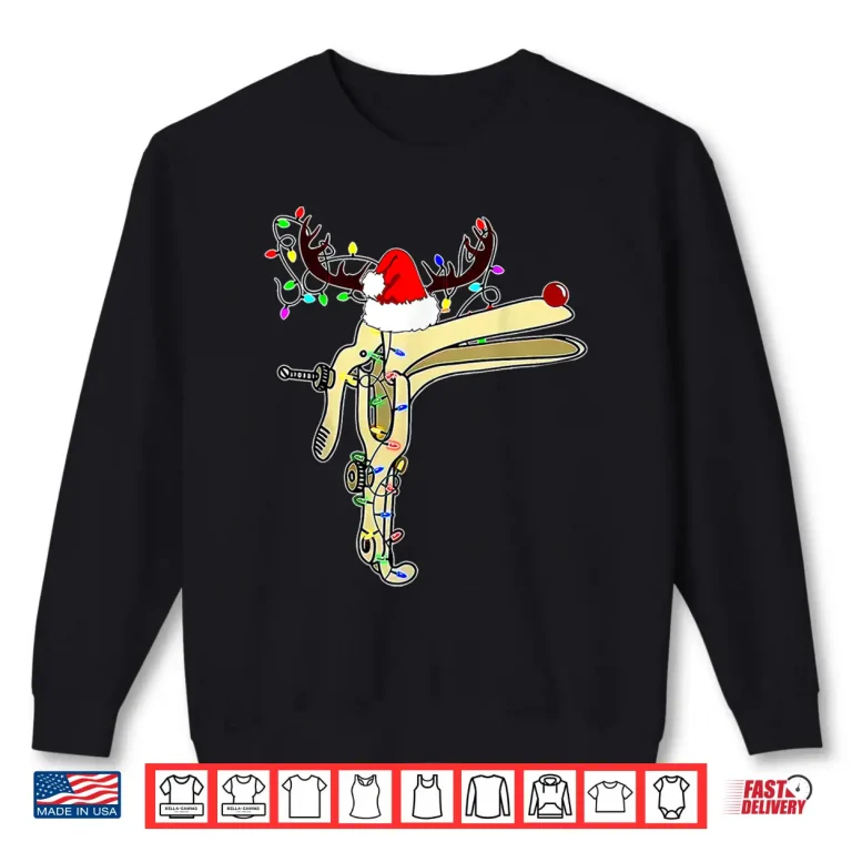 Sweatshirt Christmas Reindeer Speculum Nurse Obgyn LD Nursing Xmas Shirt
