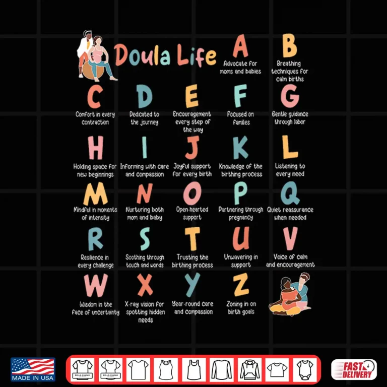 Design Doula Life Alphabet L And D Nurse Midwife Birth Worker Shirt