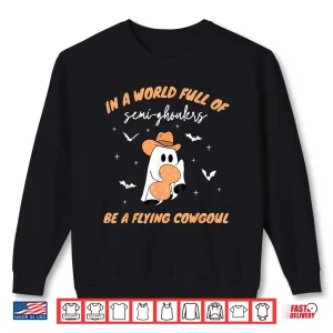 Sweatshirt Labor And Delivery Nurse Halloween Ghost Flying Cowgirl Fall Shirt