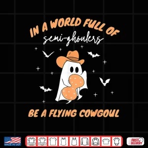 Design Labor And Delivery Nurse Halloween Ghost Flying Cowgirl Fall Shirt