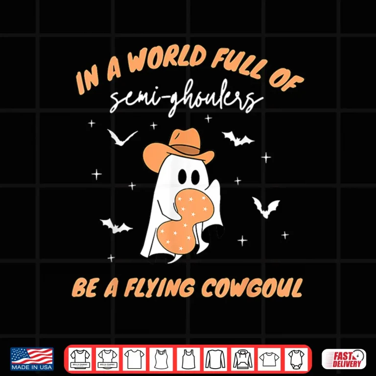 Design Labor And Delivery Nurse Halloween Ghost Flying Cowgirl Fall Shirt