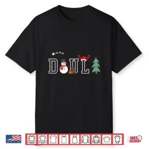 Retro Doula Christmas Snowman Birth Worker Midwife Holiday Shirt