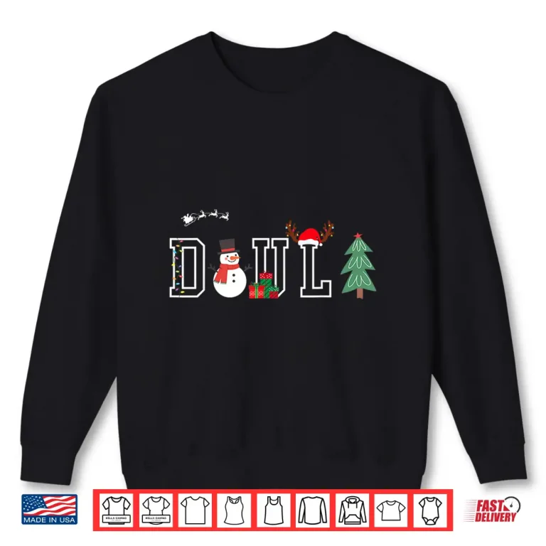 Sweatshirt Retro Doula Christmas Snowman Birth Worker Midwife Holiday Shirt