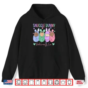 Hoodie Snuggle Bunny Delivery Co Easter LD Nurse Mother Baby Nurse Shirt