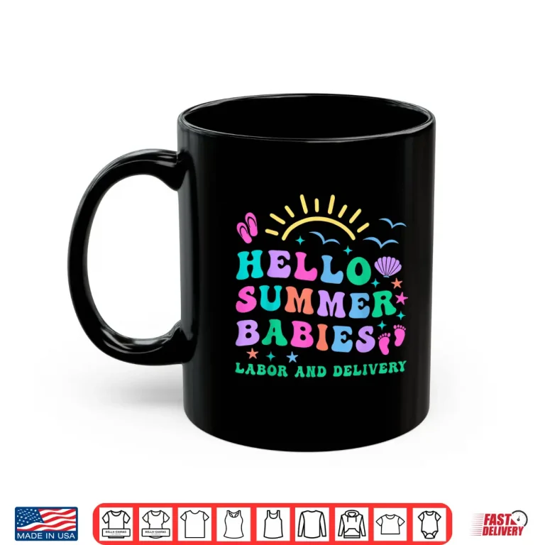 Mug Retro Hello Summer Babies Labor And Delivery Nurse Nicu Rn Shirt
