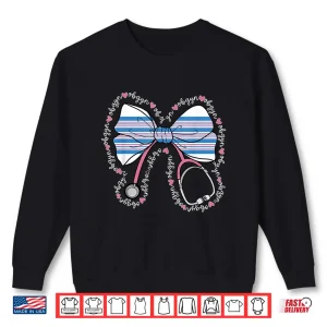 Sweatshirt Cute Stethoscope Bow Coquette Obgyn Nurse Squad Baby Blanket Shirt