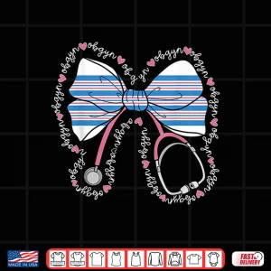Design Cute Stethoscope Bow Coquette Obgyn Nurse Squad Baby Blanket Shirt