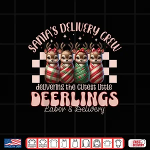 Design Labor And Delivery Reindeer Swaddle Christmas LD Nurse Xmas Shirt