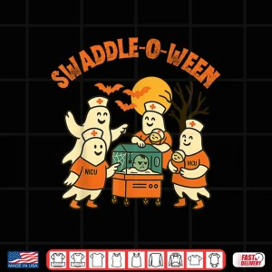 Design Swaddle O Ween Nicu Nurse Halloween Neonatal Fall LD Mbu Shirt