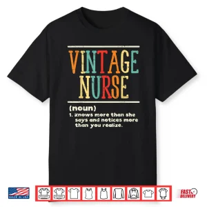 Vintage Nurse Definition Funny Nursing Rn Er Ed Icu L&D Gift Shirt