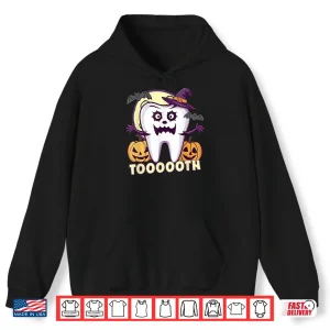Hoodie Halloween Dentists Funny Tooth Wearing Boo Dental Halloween Shirt