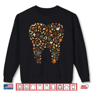 Sweatshirt Ghosts Pumpkins Spider Webs Tooth Dental Squad Halloween Shirt