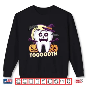 Sweatshirt Halloween Dentists Funny Tooth Wearing Boo Dental Halloween Shirt