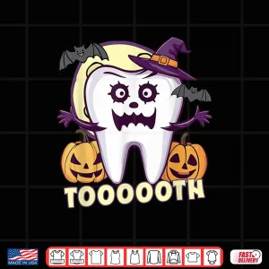 Design Halloween Dentists Funny Tooth Wearing Boo Dental Halloween Shirt