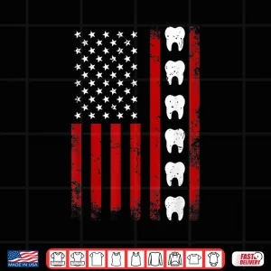 Design Patriotic Dentist American Flag Usa Tooth Us Flag Dad Shirt