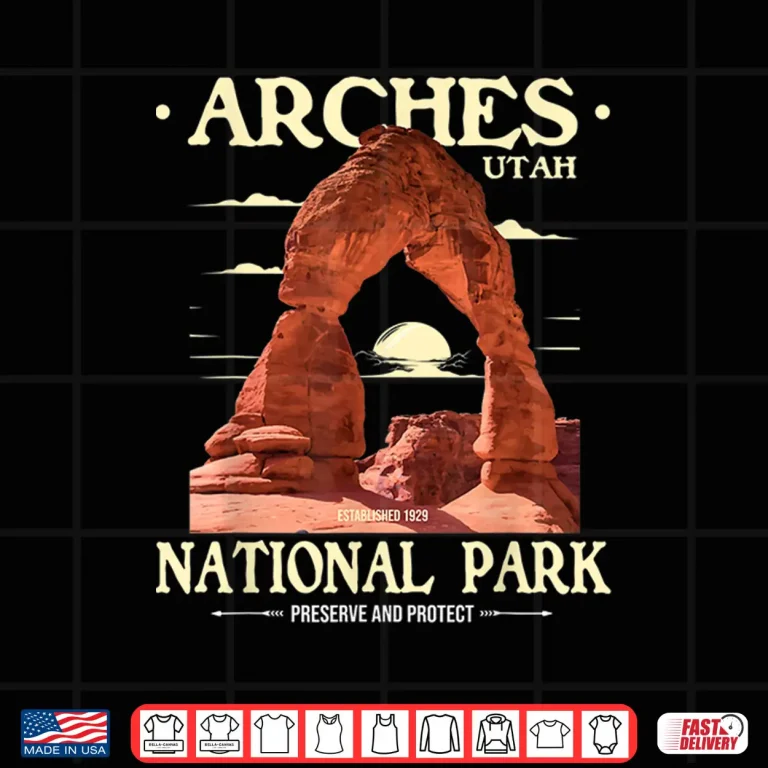 Design Arches National Park Retro Hiking Camping Lover Shirt