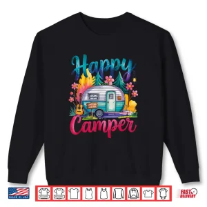 Sweatshirt Funny Happy Camper Camping Apparel Trailer Rv Kids Women Shirt