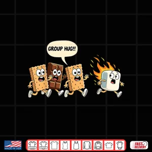 Design Group Hug Marshmallow Campfire Smores Funny Camping Shirt