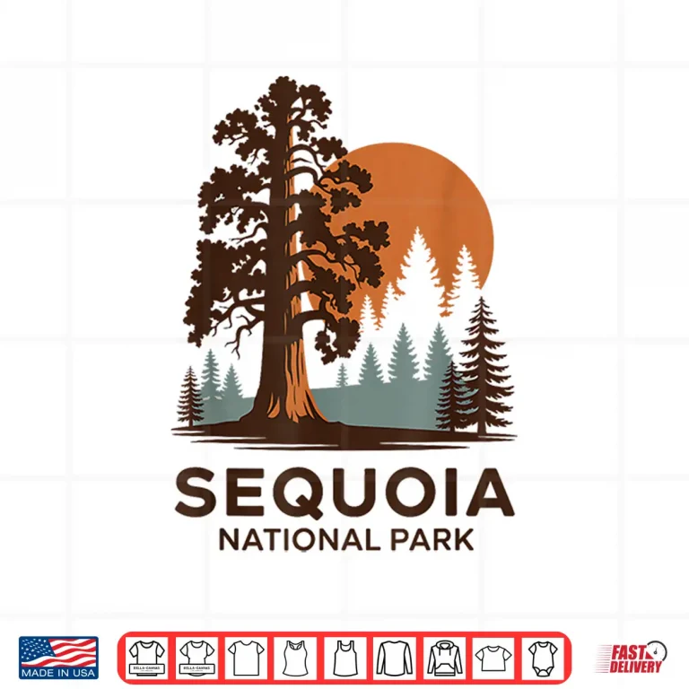 Design Retro Sequoia National Park Hiking Camping Outdoor Shirt