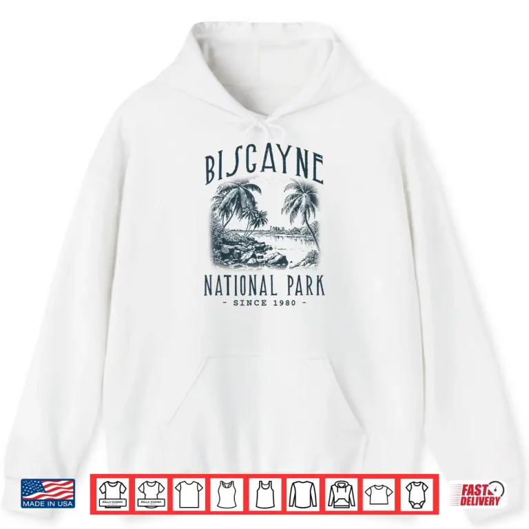 Hoodie Biscayne National Park Florida. Camping Hiker Vintage Shirt