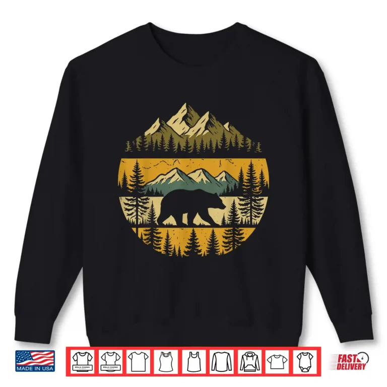 Sweatshirt Bear Retro Nature Outdoor Shirt