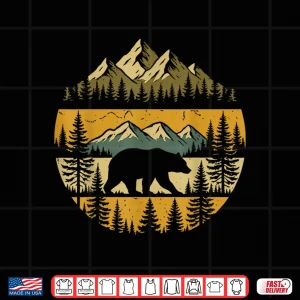 Design Bear Retro Nature Outdoor Shirt