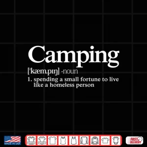 Design Camping Definition Funny Camper Saying Shirt