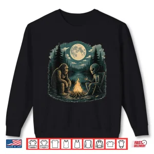Sweatshirt Funny Bigfoot Sasquatch Alien Campfire Forest Camping Talk Shirt