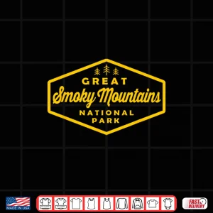 Design Great Smoky Mountains National Park Hexagon Camping Hiking Shirt