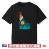 Idaho Vintage State Map Mountains Hiker Camping Pride Gift Shirt